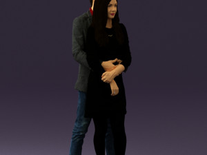 man in gray hugs woman 0629 3D 模型