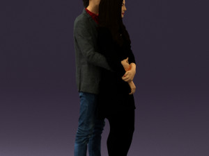 man in gray hugs woman 0629 3D 模型