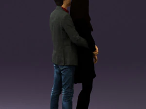 man in gray hugs woman 0629 3D Model