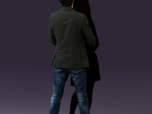 man in gray hugs woman 0629 3D 模型