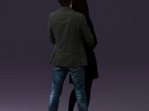 man in gray hugs woman 0629 3D Model