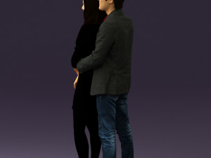 man in gray hugs woman 0629 3D 模型