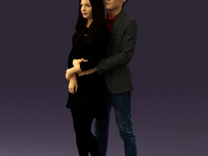 man in gray hugs woman 0629 3D 模型