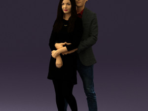 man in gray hugs woman 0629 3D 模型