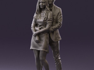 man in gray hugs woman 0629 3D 模型