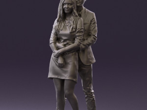 man in gray hugs woman 0629 3D 模型