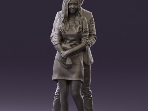 man in gray hugs woman 0629 3D 模型