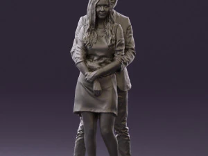 man in gray hugs woman 0629 3D Model