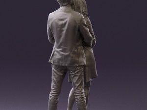man in gray hugs woman 0629 3D 模型