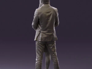man in gray hugs woman 0629 3D Model
