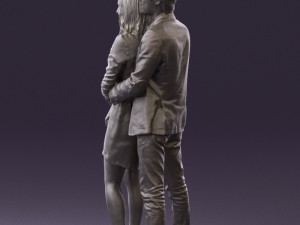 man in gray hugs woman 0629 3D 模型
