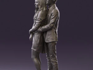 man in gray hugs woman 0629 3D Model