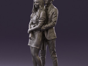 man in gray hugs woman 0629 3D 模型