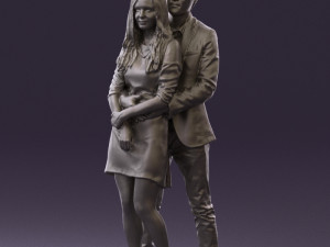 man in gray hugs woman 0629 3D 模型
