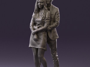 man in gray hugs woman 0629 3D 模型