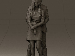 man in gray hugs woman 0629 3D 模型