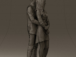 man in gray hugs woman 0629 3D 模型