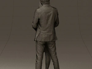 man in gray hugs woman 0629 3D Model
