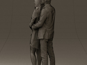 man in gray hugs woman 0629 3D 模型