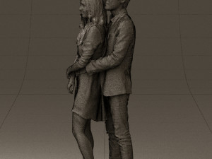 man in gray hugs woman 0629 3D 模型