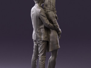 man in gray hugs woman 0629 3d print ready 3D-printmodel