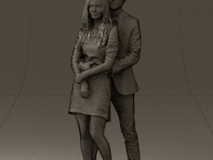 man in gray hugs woman 0629 3d print ready 3D-printmodel
