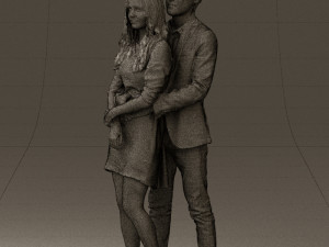 man in gray hugs woman 0629 3d print ready 3D-printmodel
