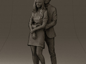 man in gray hugs woman 0629 3d print ready 3D-printmodel