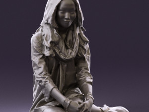 woman in white blue shirt seat 0631 3d print ready 3D Print Model