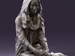 woman in white blue shirt seat 0631 3d print ready 3D Print Model