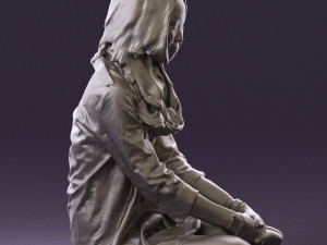 woman in white blue shirt seat 0631 3d print ready 3D Print Model