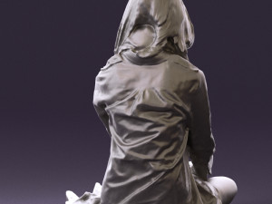 woman in white blue shirt seat 0631 3d print ready 3D Print Model