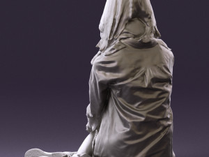 woman in white blue shirt seat 0631 3d print ready 3D Print Model