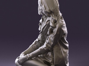 woman in white blue shirt seat 0631 3d print ready 3D Print Model