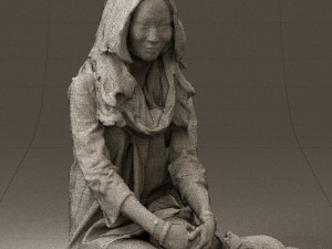 woman in white blue shirt seat 0631 3d print ready 3D Print Model