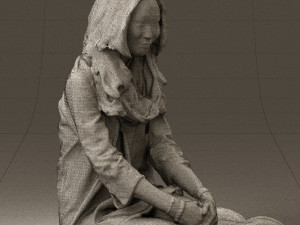 woman in white blue shirt seat 0631 3d print ready 3D Print Model