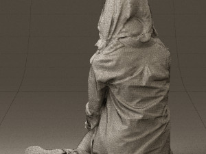 woman in white blue shirt seat 0631 3d print ready 3D Print Model