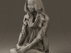 woman in white blue shirt seat 0631 3d print ready 3D Print Model