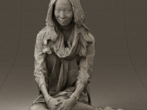 woman in white blue shirt seat 0631 3d print ready 3D Print Model