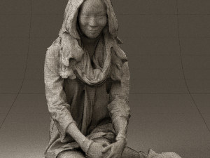 woman in white blue shirt seat 0631 3d print ready 3D Print Model