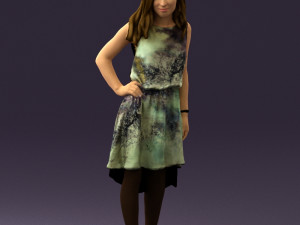 woman in stone black dress 0632 Modelo 3D