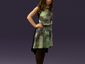 woman in stone black dress 0632 Modelo 3D