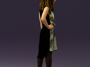woman in stone black dress 0632 Modelo 3D