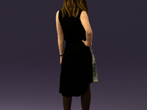 woman in stone black dress 0632 Modelo 3D