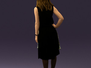 woman in stone black dress 0632 Modelo 3D