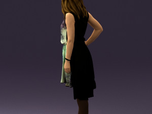 woman in stone black dress 0632 Modelo 3D