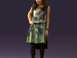 woman in stone black dress 0632 Modelo 3D