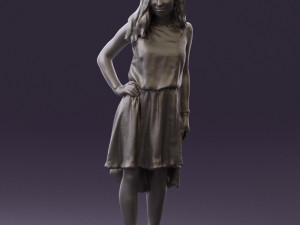 woman in stone black dress 0632 Modelo 3D
