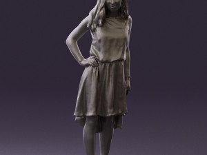 woman in stone black dress 0632 Modelo 3D