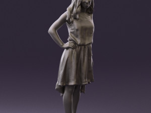 woman in stone black dress 0632 Modelo 3D